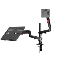 Load image into Gallery viewer, Mono Dsign Multi-Flex Gas Spring Dual Monitor Arm with Laptop Tray
