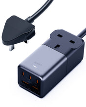 Load image into Gallery viewer, Aukey PU-A3 PowerHub 75W Power Strip with 1 AC Outlet &amp; 5 USB Ports- Black
