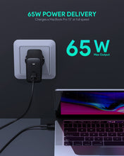 Load image into Gallery viewer, Aukey PA-B3 Omnia Mix 65W Dual-Port PD Wall Charger with GaNFast
