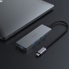 Load image into Gallery viewer, Aukey CB-C62 USB-C to 4 Port USB 3.1 Hub
