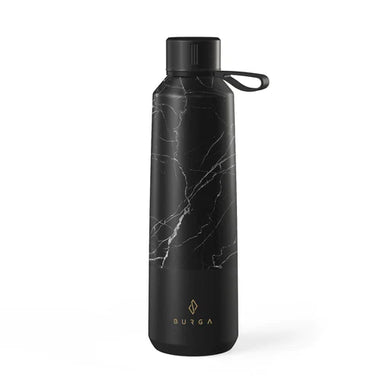 BURGA Water Bottle 500ml Black Marble - Dark Mode