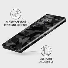 BURGA Samsung Galaxy S24 Series Night Black Camouflage Tough Case