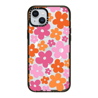 CASETiFY Magsafe Impact Case for iPhone 15/15 Plus/15 Pro/15 Pro Max - Abstract Floral Clear Black