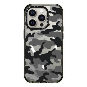 CASETiFY Magsafe Impact Case for iPhone 15/15 Plus/15 Pro/15 Pro Max - Black Camo Clear Black