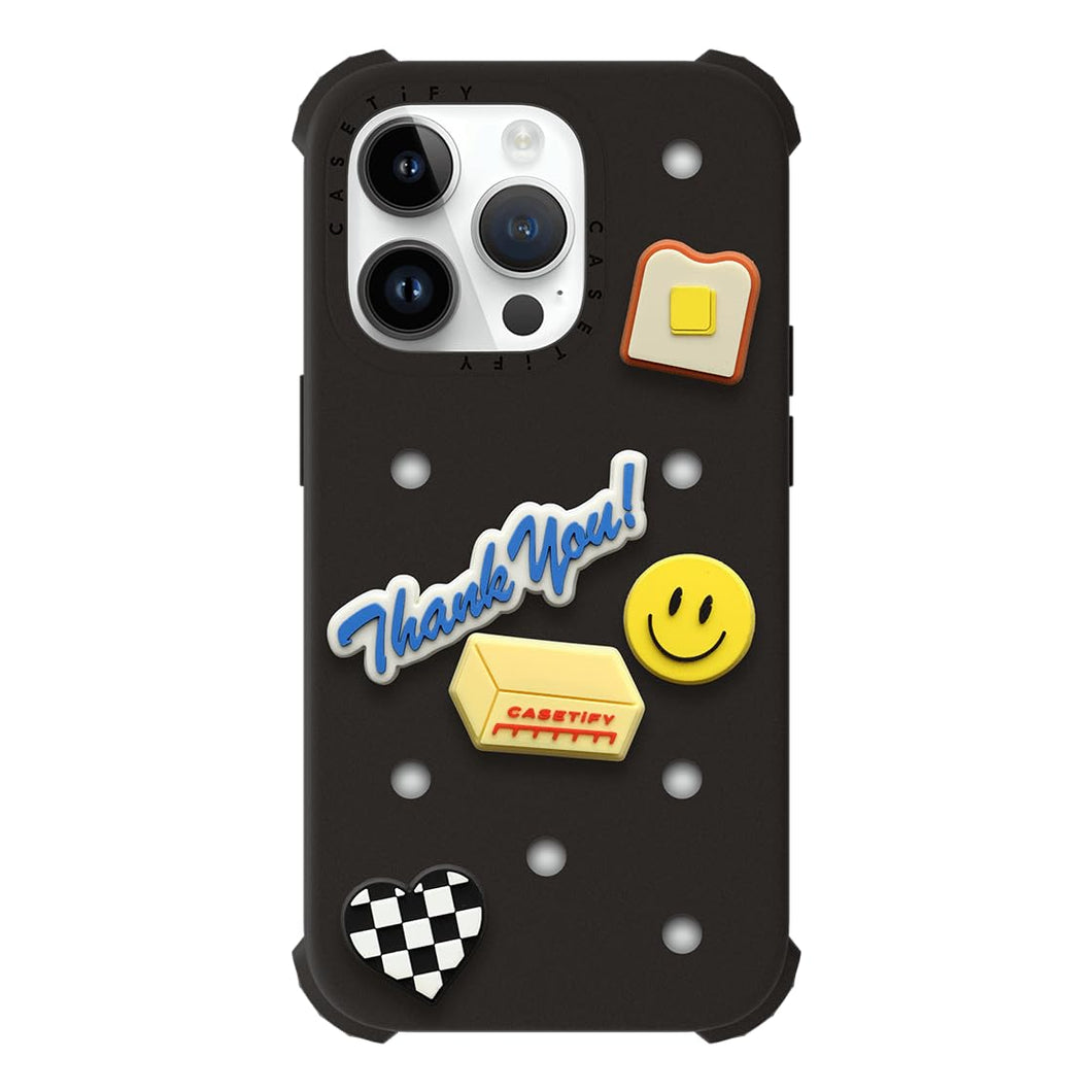 CASETiFY The Push-In Case for iPhone 14 Pro / 14 Pro Max - Diner Breakfast Black