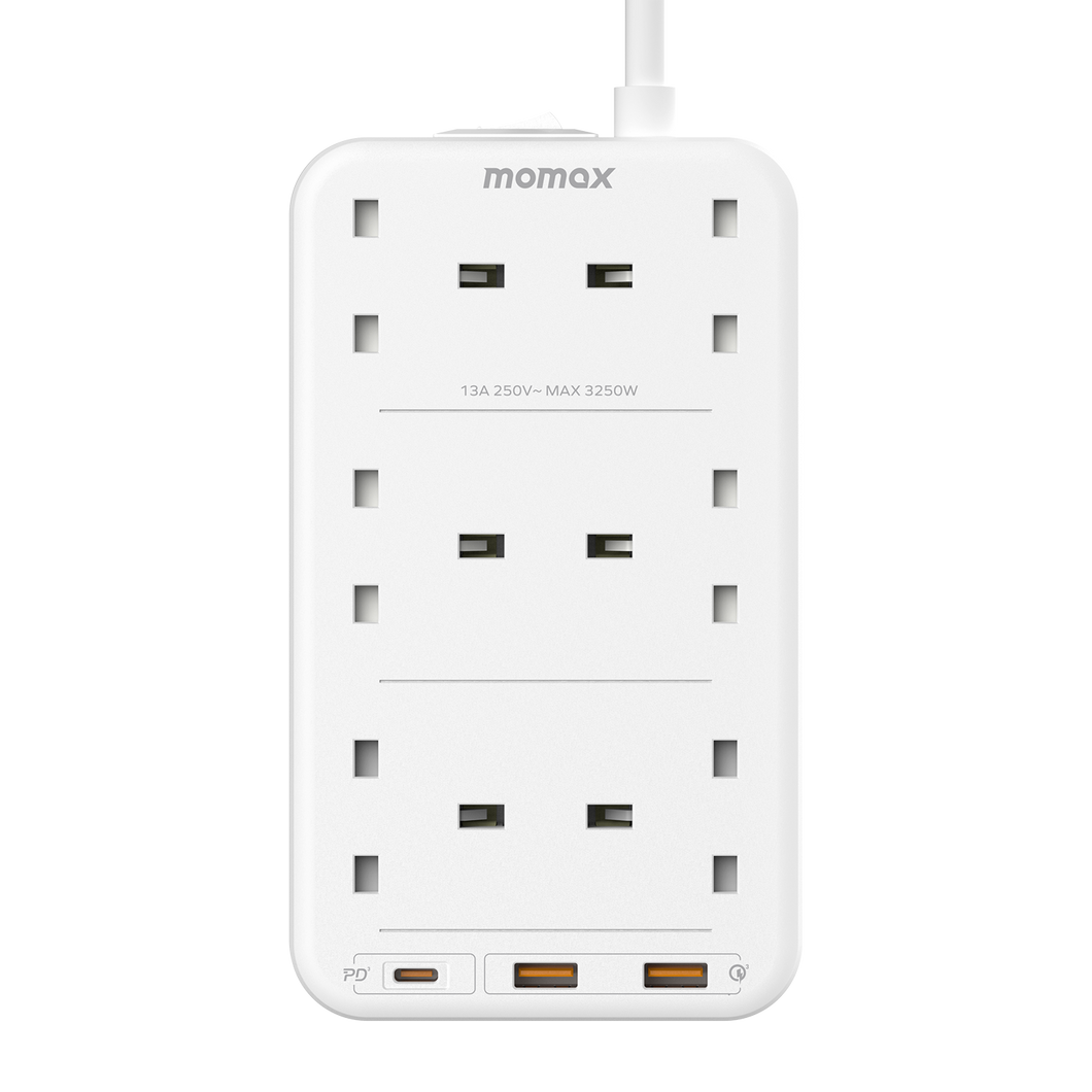 Momax US12 ONEPLUG 6-Outlet Power Strip with USB
