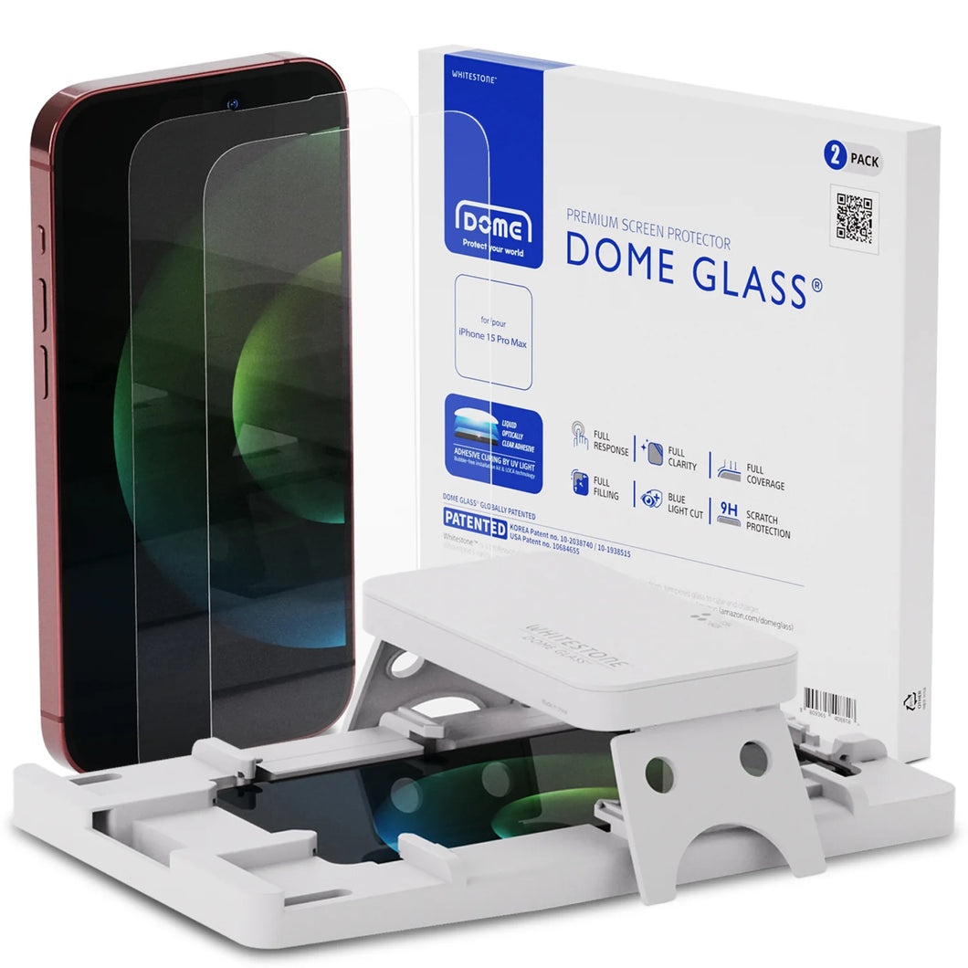 Whitestone Dome Glass for iPhone 15 / 15 Plus / 15 Pro / 15 Pro Max 2pcs Pack