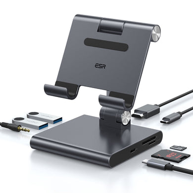 ESR 8-in-1 Portable USB C Stand Hub - Silver