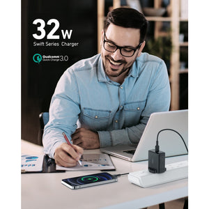 Aukey PA-F3S 32W Swift Series PD Dual USB-C & USB-A Wall Charger (18 Months Warranty)