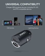 Load image into Gallery viewer, Aukey CC-A4 Dual Port USB-C 30W PD Car Charger
