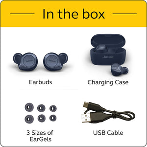 Jabra Elite 75t Earbuds – True Wireless Earbuds with Charging Case, Navy Blue – Bluetooth