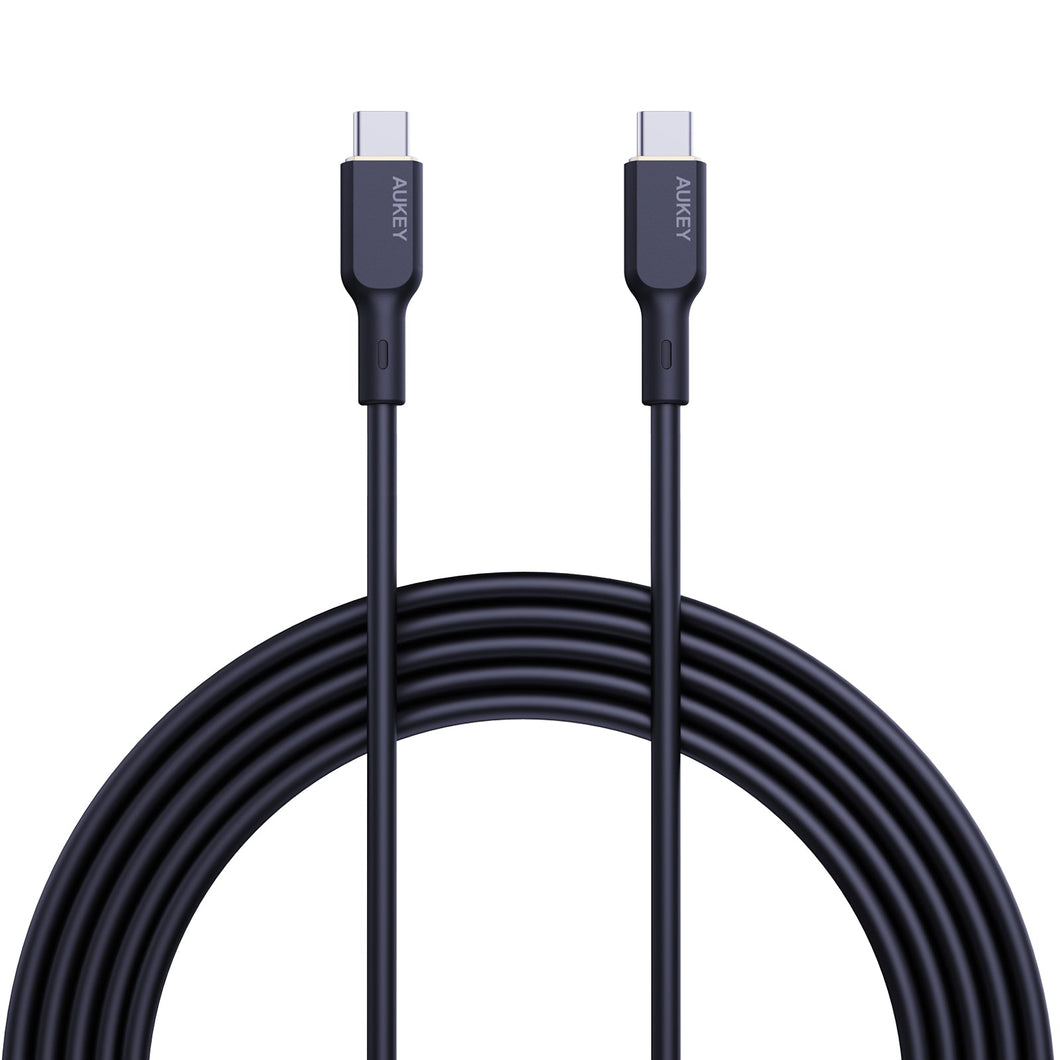 Aukey CB-SCC241/CB-SCC242 Circlet Blink 240W Silicone USB-C to USB-C Cable 1m/1.8m - Black