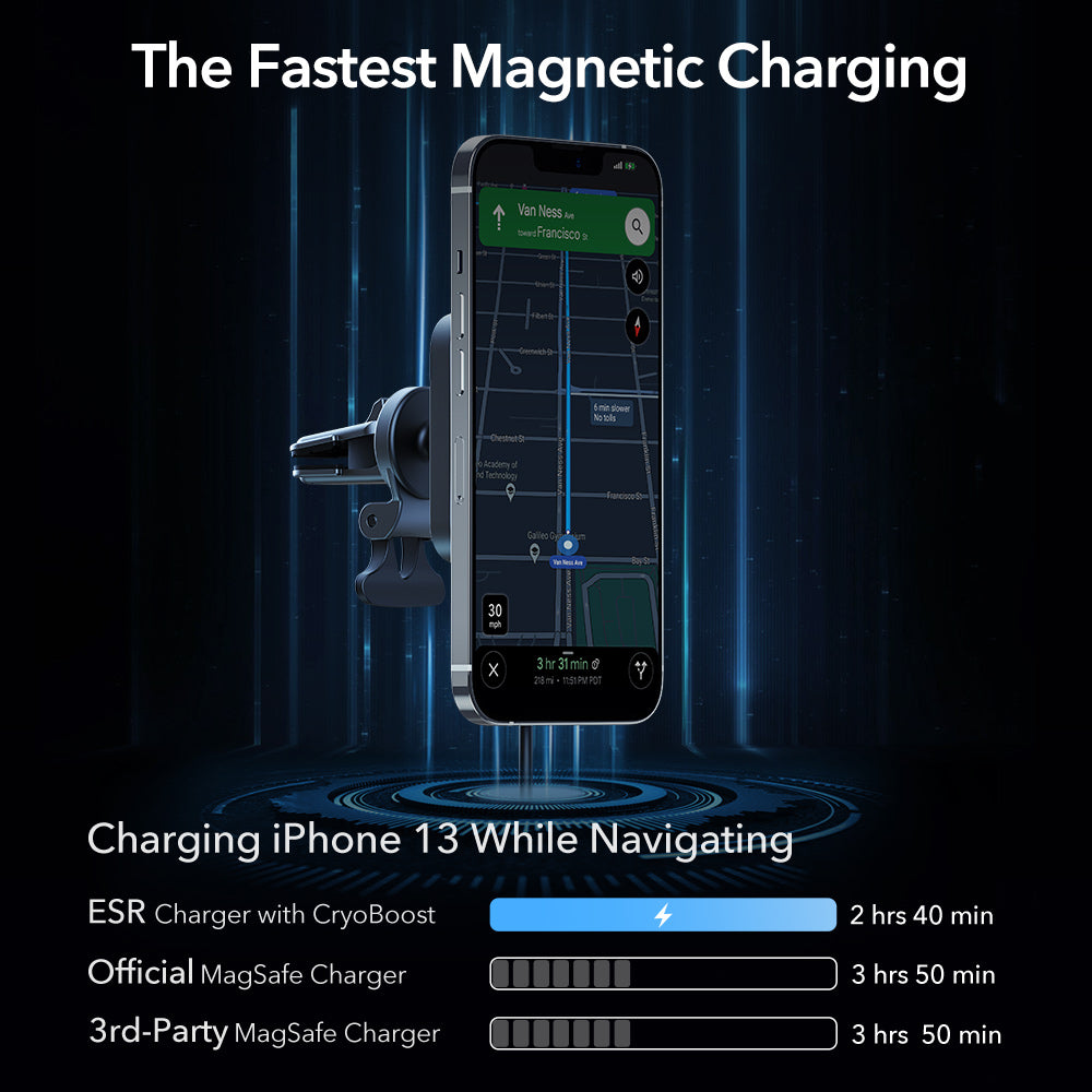 ESR HaloLock Magnetic Wireless MagSafe Car Charger, Fast Charging