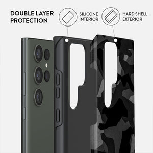 Burga Night Black Camouflage - Samsung Galaxy S23 Plus / Ultra Tough Case