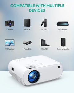 AUKEY RD-860 Version 2 Wireless Wi-Fi Mini Projector with 1080p Resolution Support Smartphone Screen Sync